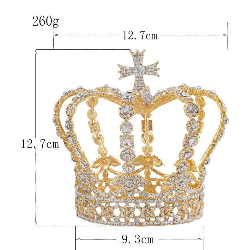 Crystal Queen King Crown Wedding Bridal Tiaras and Crowns Bride Headpiece Women Pageant Diadem Hair Jewelry Accessories