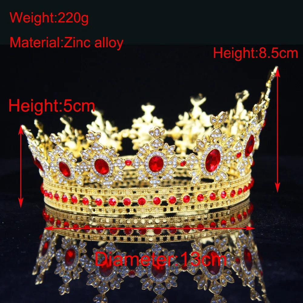 Queen King Vintage Tiara Crowns Wedding Bridal Hair Jewelry Accessories For Women Pageant Hair Ornament Bride Crystal Headpiece