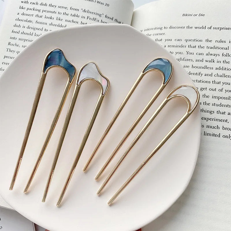 Metal Hair Pin Stick French Style U Shape Hair Clips Enamel U Sticks Pins For Women Girls Hairstyle Accessories Wholesale Gifts