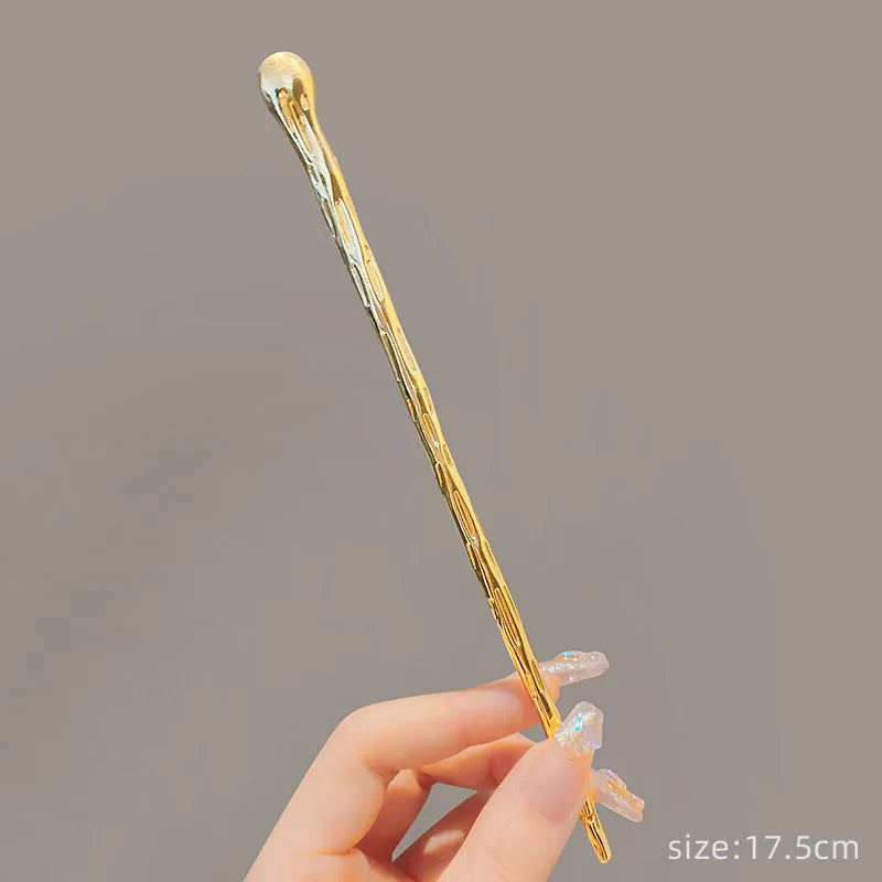 New Chinese Metal Hair Sticks Vintage Chopstick Hairpins Women Hair Clip Pin Headwear Wedding Headdress Jewelry Accessories