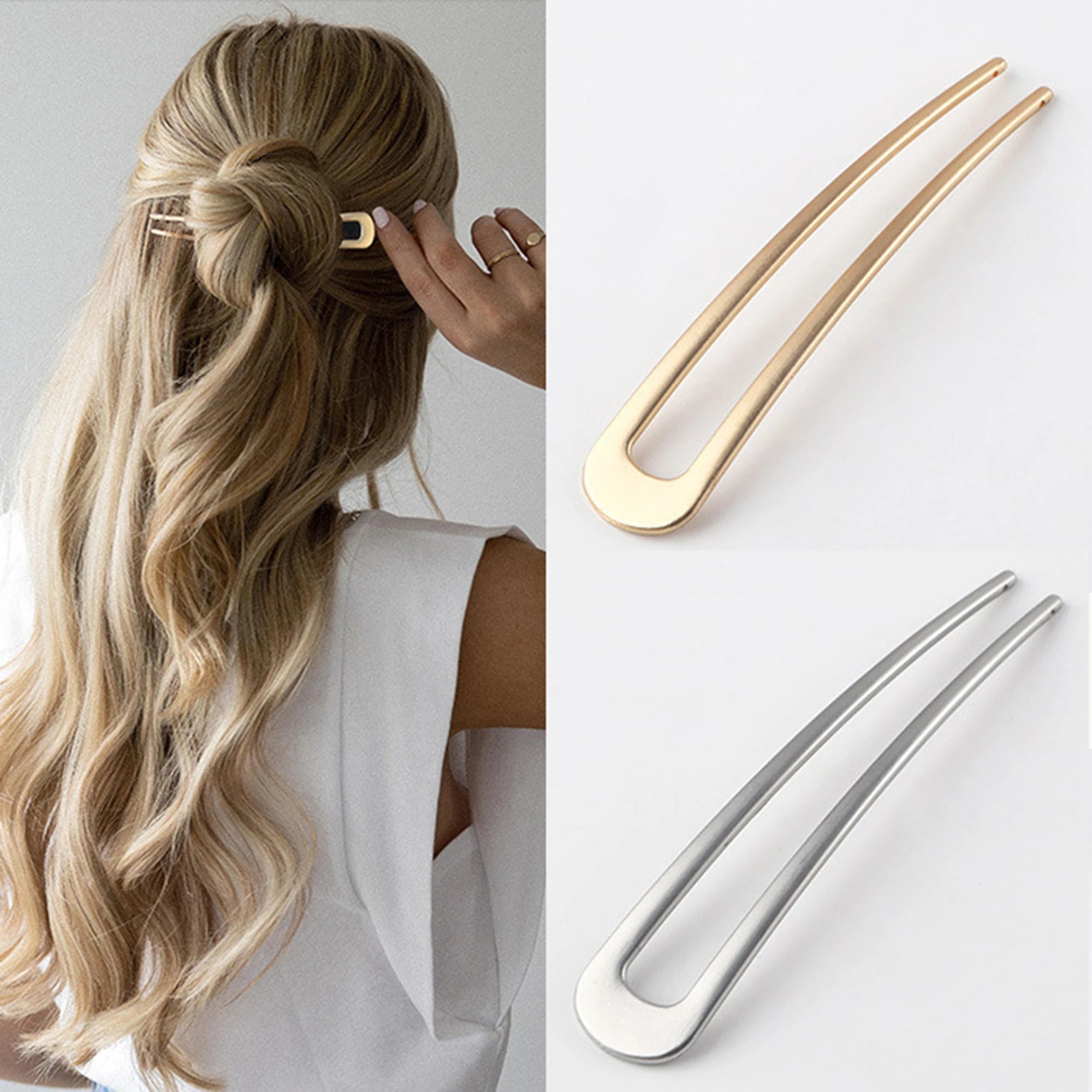 Metal Hair Pin Stick French Style U Shape Hair Clips Enamel U Sticks Pins For Women Girls Hairstyle Accessories Wholesale Gifts