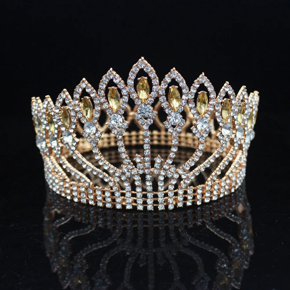 Crystal Queen Tiara Crowns Top Wedding Bridal Tiaras and Crowns Bride Diadem Women Prom Hair Ornaments Head Jewelry Accessories