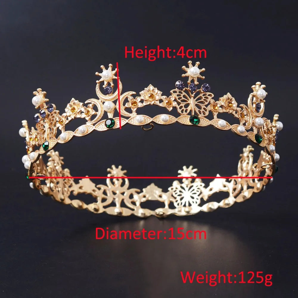 Royal Queen King Wedding Tiaras and Crowns Bridal Vintage Headpiece Women Prom Hair Ornaments Wedding Hair Jewelry Accessories