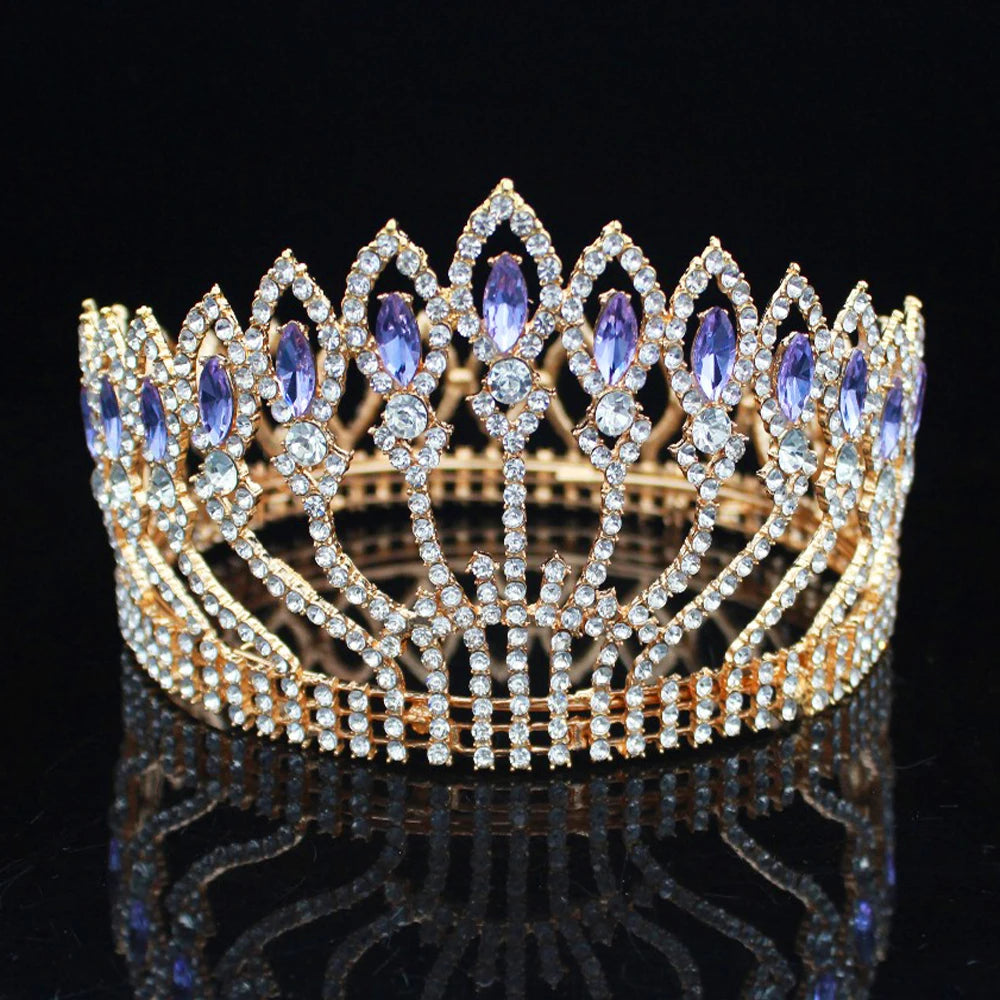 Crystal Queen Tiara Crowns Top Wedding Bridal Tiaras and Crowns Bride Diadem Women Prom Hair Ornaments Head Jewelry Accessories