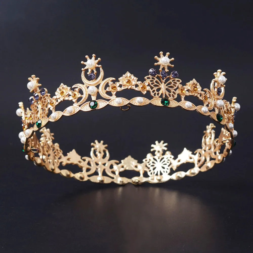 Royal Queen King Wedding Tiaras and Crowns Bridal Vintage Headpiece Women Prom Hair Ornaments Wedding Hair Jewelry Accessories