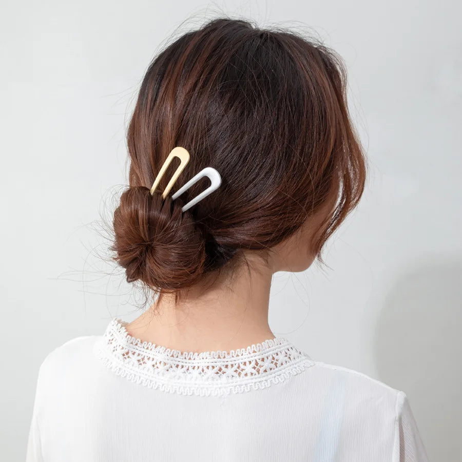 Simple U Shape Hair Clips Pins for Women Girls Hair Sticks Bride Hair Styling Accessories Gold Color Metal Hairpins Barrettes