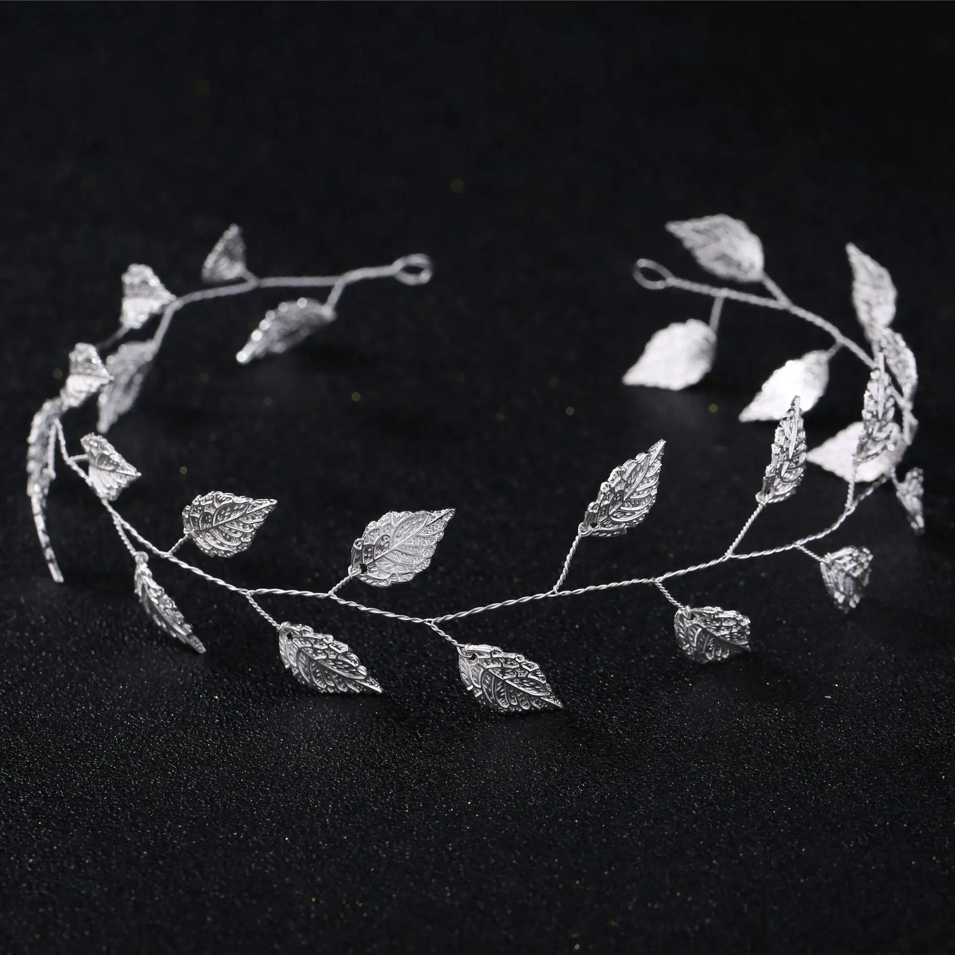 Gold Color Bridal Tiaras Headbands for Wedding Hair Accessories Women Hair Jewelry Leaf Headdress Ornaments for Brides