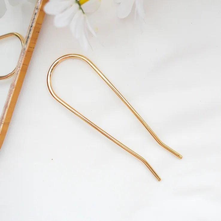 Fashion Metal U Shape Hair Stick For Women Silver Gold Color Elegant Shell Enamel Hairpin Female Hair Jewelry Accessories