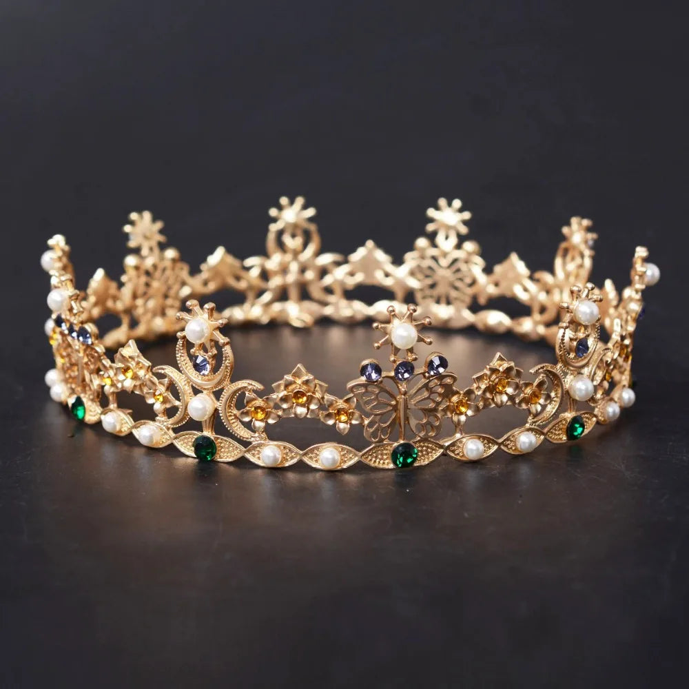 Royal Queen King Wedding Tiaras and Crowns Bridal Vintage Headpiece Women Prom Hair Ornaments Wedding Hair Jewelry Accessories