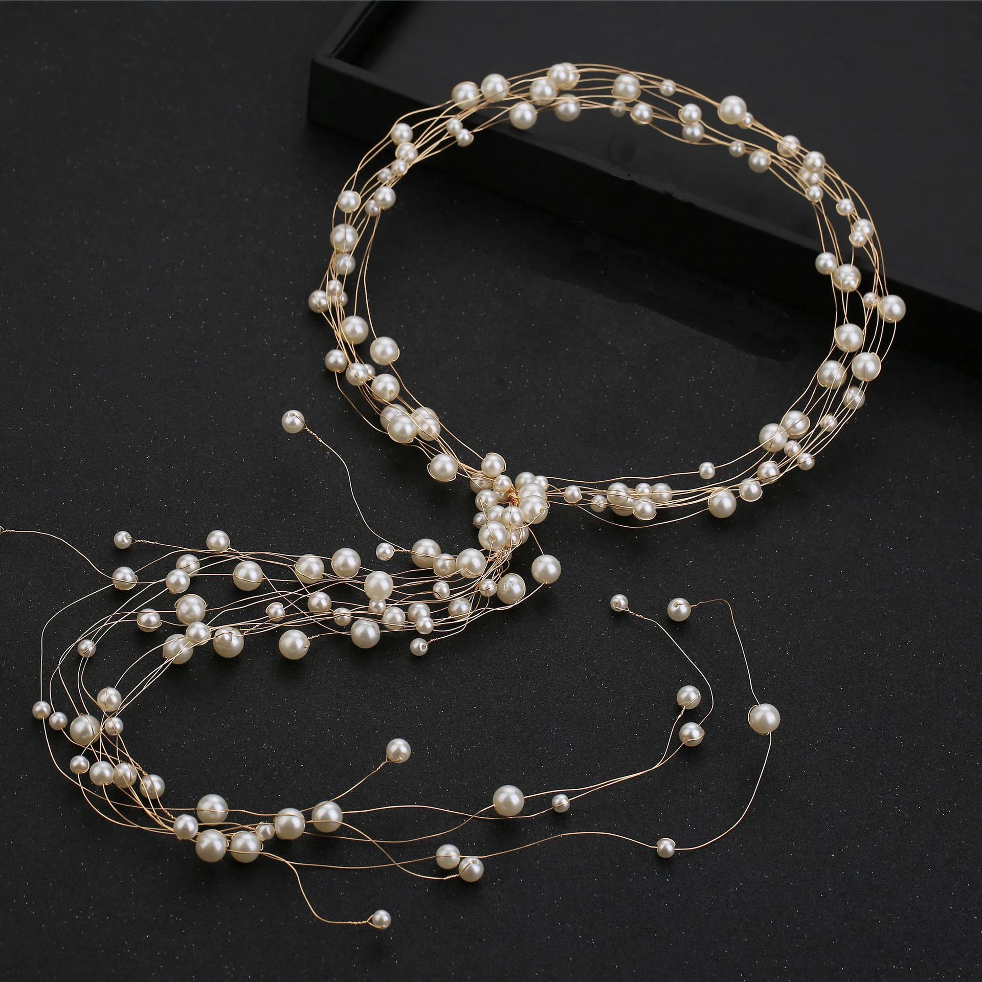 Luxury Imitation Pearl Tiaras Hairbands Handmade Headbands Girls Women Hairstyles Designs Tools Bridal Wedding Hair Accessories