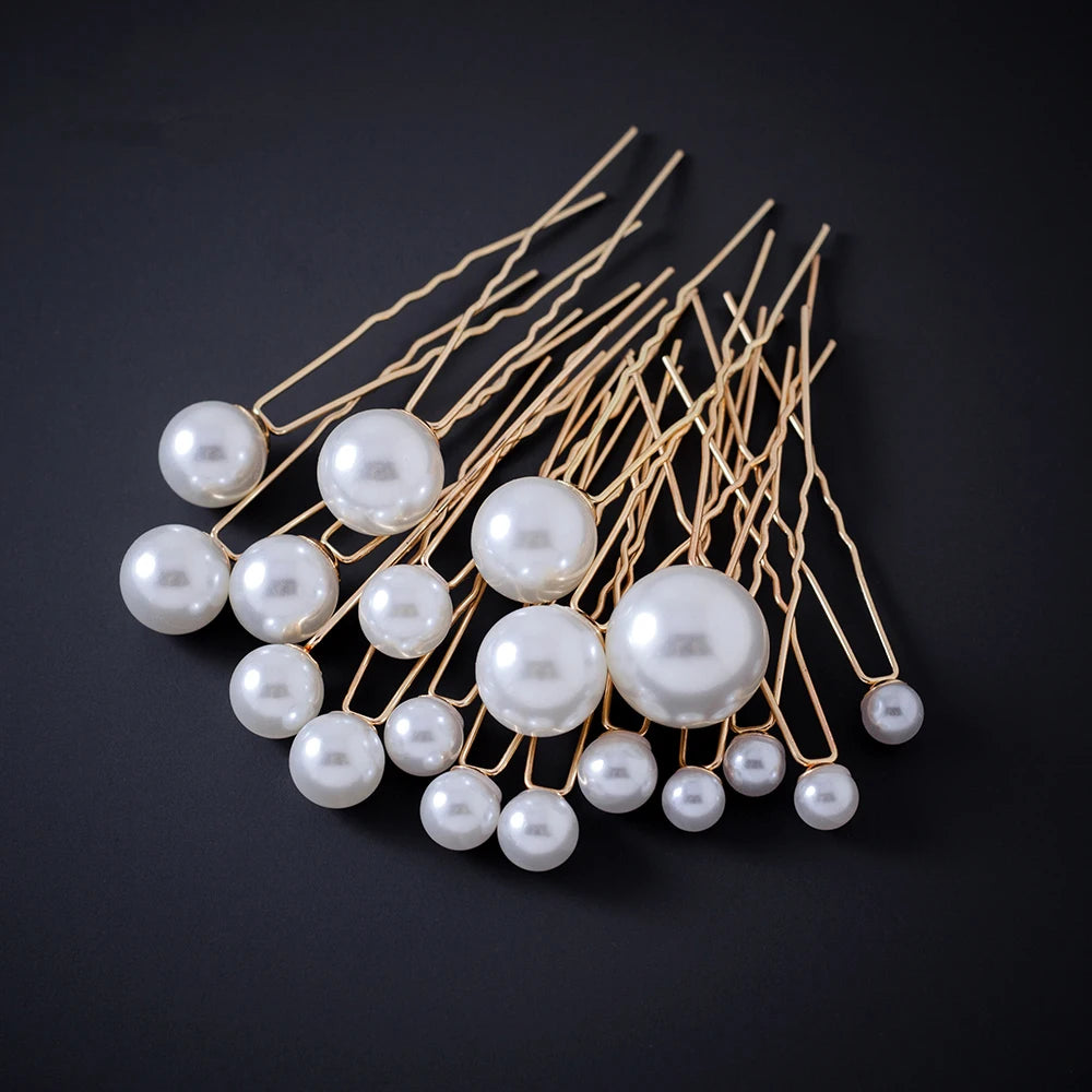 Fashion Metal U Shape Pearl Hairpin Clips Wedding Bridal Updo Ornaments Ancient Costume Modeling Hair Jewelry Accessories Gifts