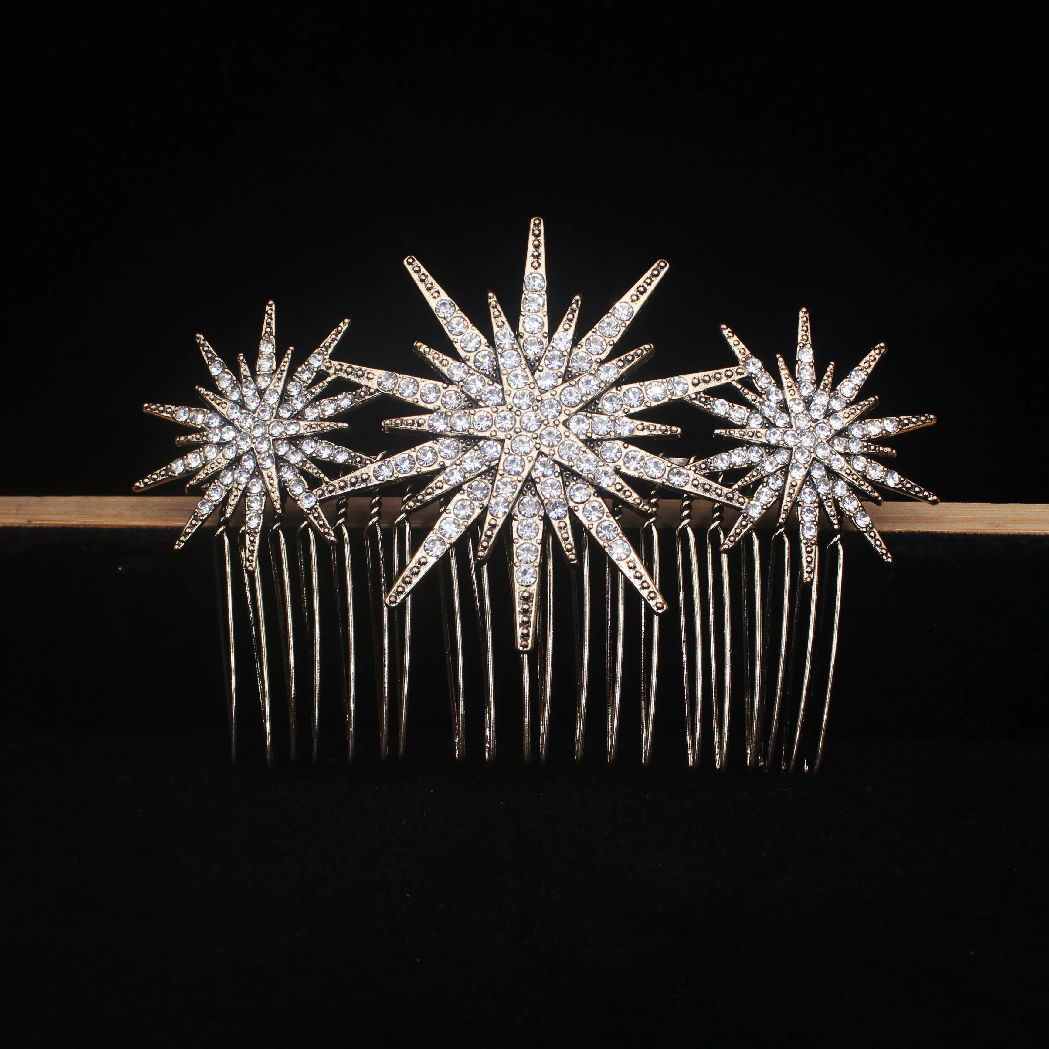 Bridal Wedding Hair Accessories Crystal Star Hair Combs Clips Jewelry for Women Rhinestone Bride Headpiece Party Bridesmaid Gift