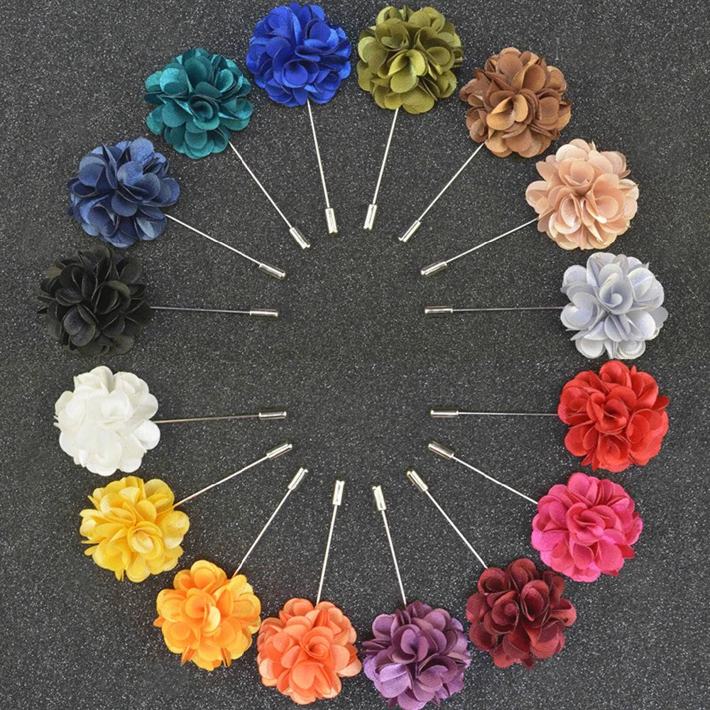 New Floral Lapel Pin for Men Brooches Wedding Suit Decoration Pins and Brooches Fashion Mens Jewelry Coat Badge Accessories