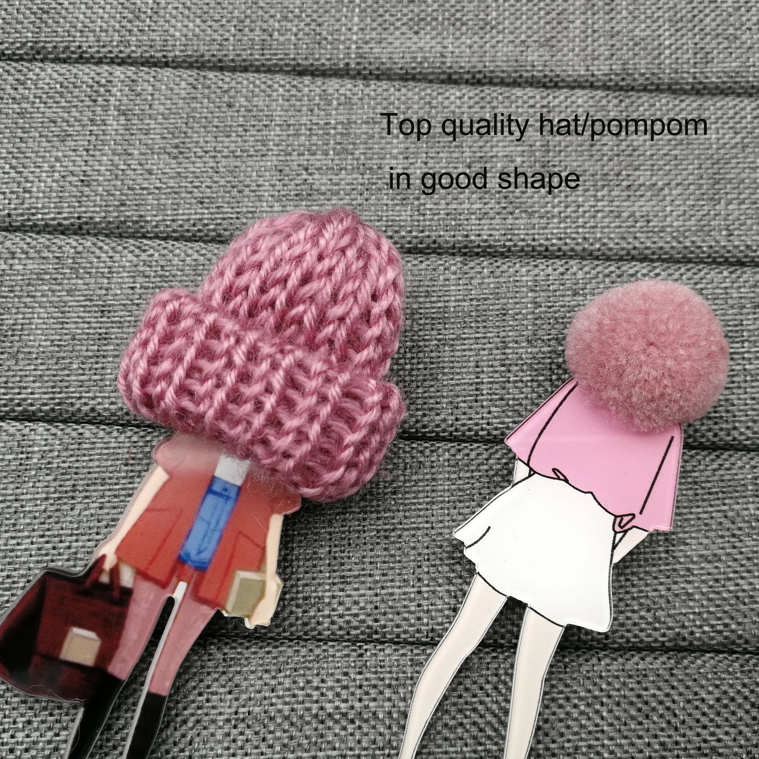 Cute Acrylic Brooches for Women Badge Pins DIY Pompom Clothing Jewelry Accessories Fur Ball Badges Icons on Backpack Girls Gifts