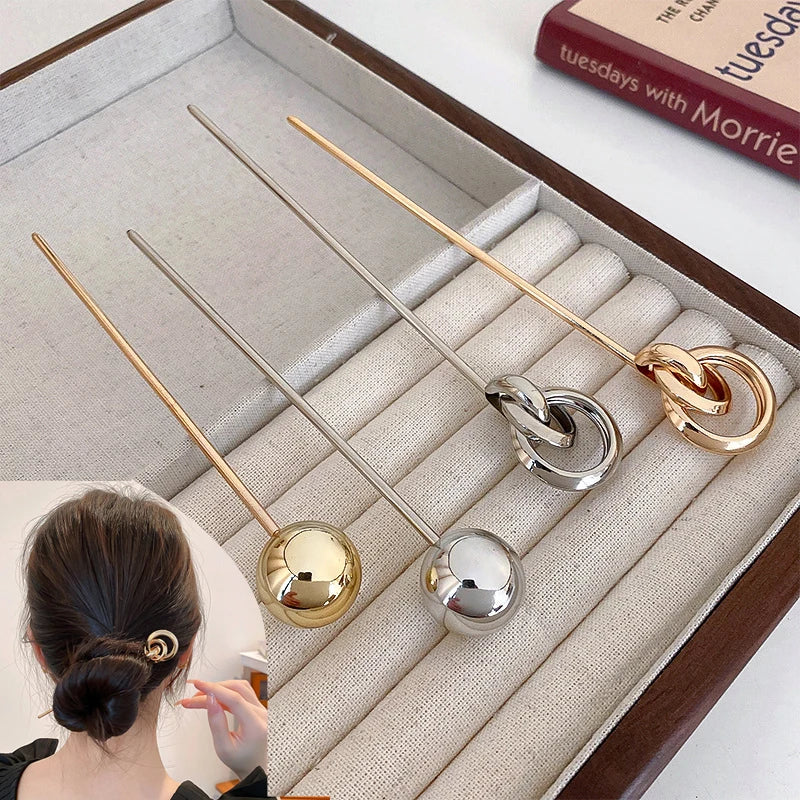 Vintage Chinese Style Hairpins Hair Stick Women Metal Glaze Hair Fork Hair Chopsticks Woman Girls Jewelry Accessories 2022