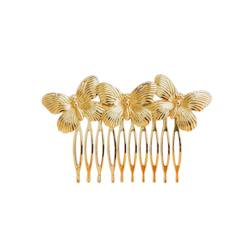 Vintage Fashion Alloy Retro Butterfly Hair Combs Ancient Style Tiara Bohemia Bride Hair Comb Headdress Hair Jewelry Accessories