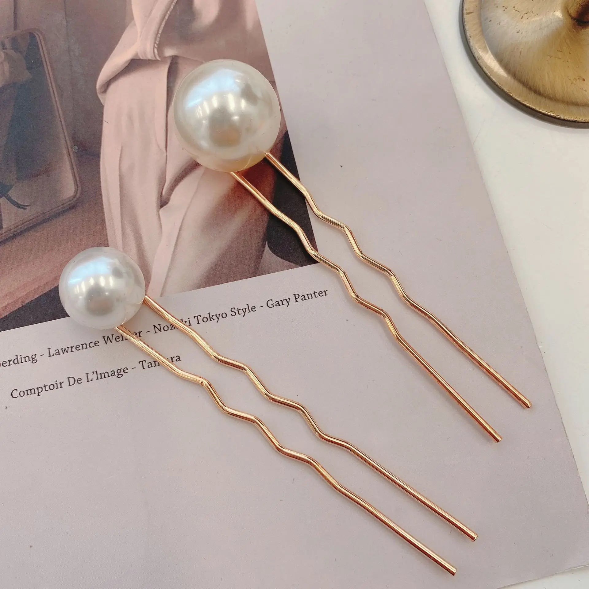 Fashion Metal U Shape Hair Stick For Women Silver Gold Color Elegant Shell Enamel Hairpin Female Hair Jewelry Accessories