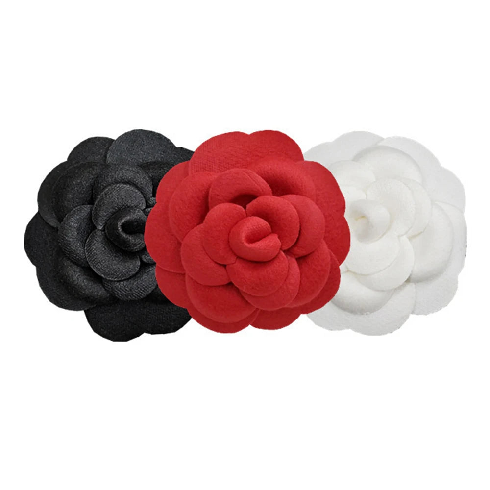 New Fabric Camellia Flower Brooch Pins Fashion Jewelry Cardigan Shirt Corsage Badge Luxulry Brooches for Women Accessories